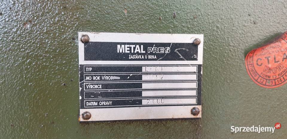 Do sprzedania prasa mimośrodowa LENP 63 Chochołów