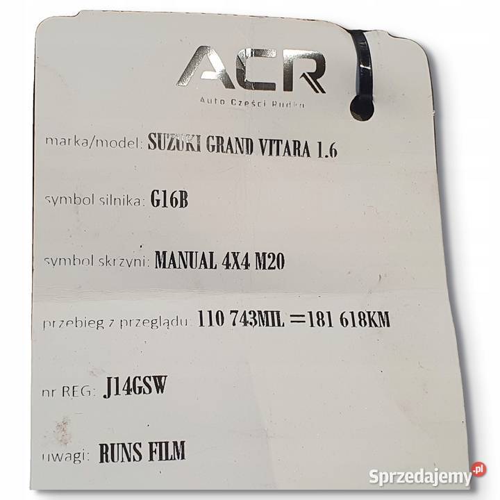 ALTERNATOR Suzuki Grand Vitara I 16 16V