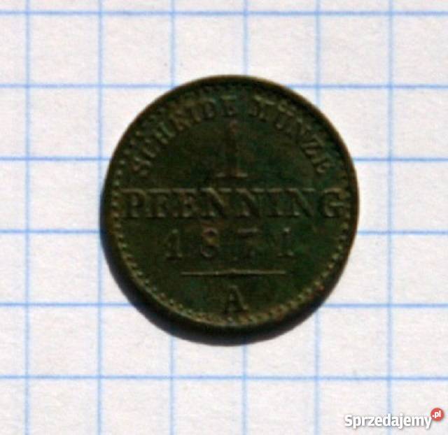 1 PFENNING 1871 A KRÓLESTWO PRUS Piszczac