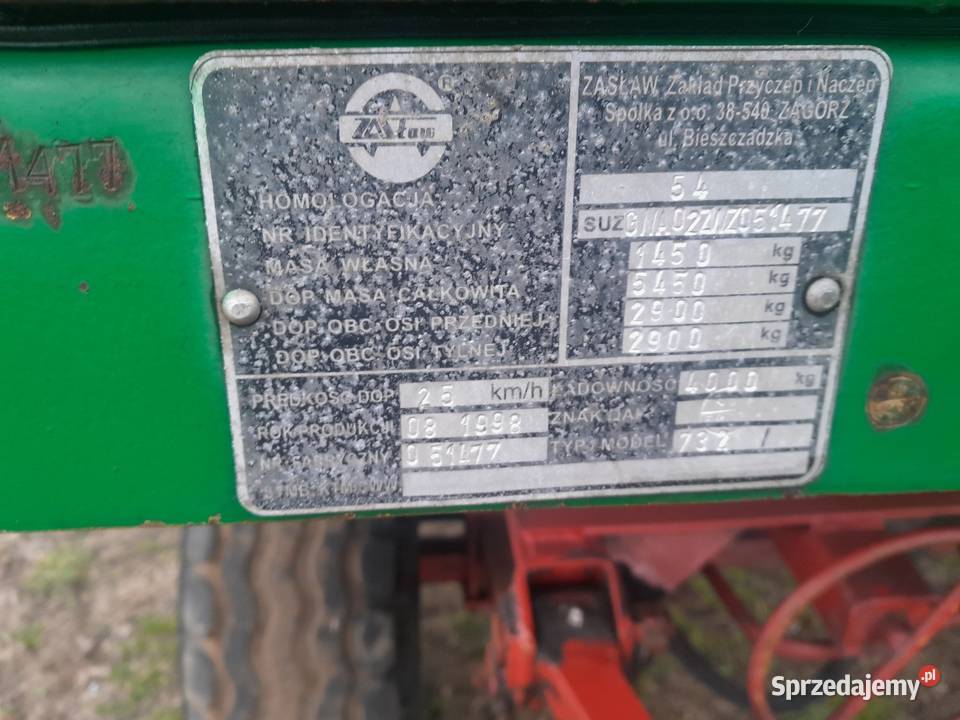 Przyczepa ZASŁAW d732 ORGINAŁ nieuszkodzony Kępno