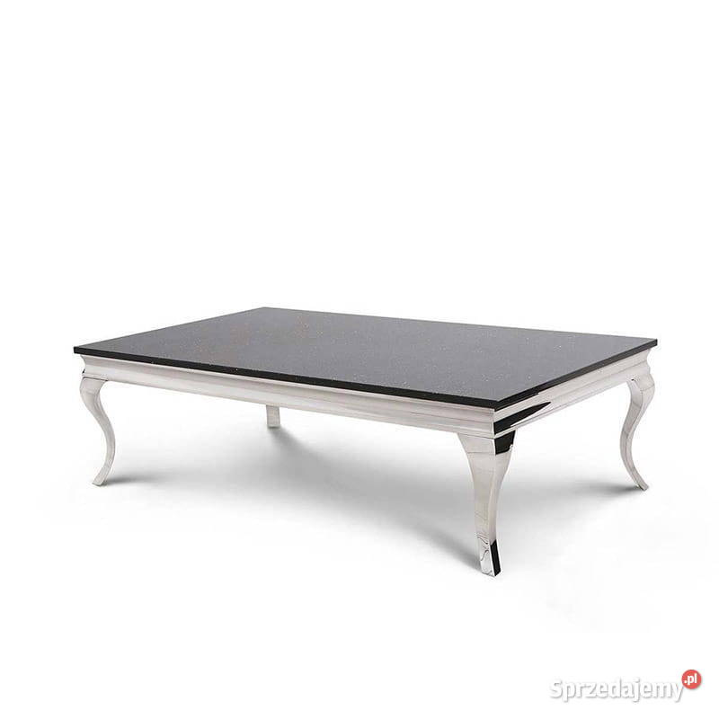 Ława glamour Ludwik 110 srebrny stylowy stolik