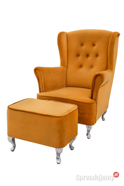Fotel Royal Musztardowy Podnóżek Rzeszów