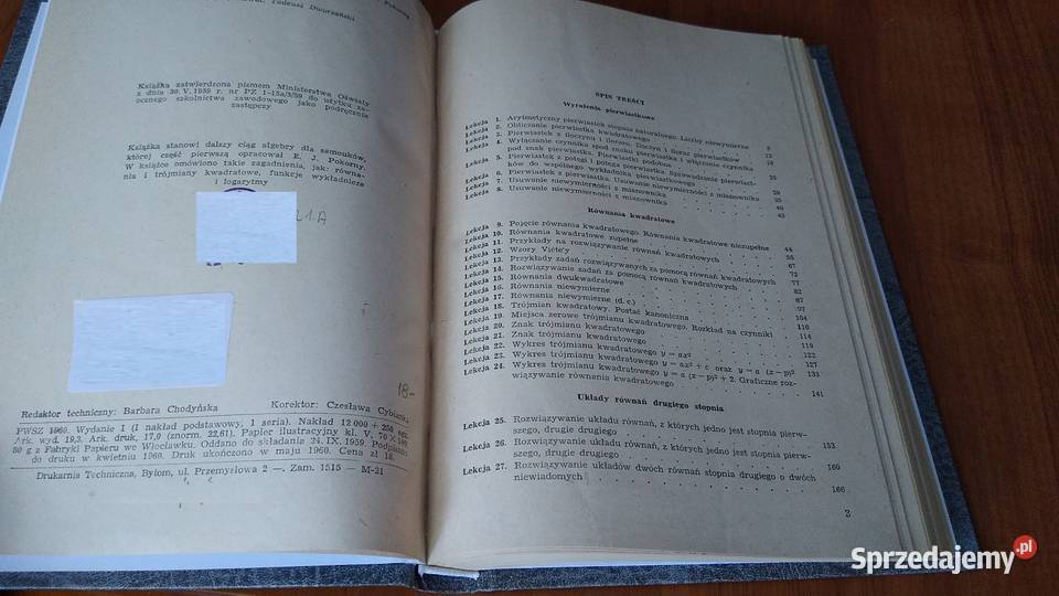 Algebra samouków 2 technikum Michał Hornowski i Gdańsk