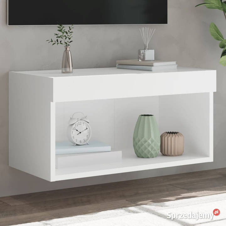 Szafka pod TV z oświetleniem LED biała 60x30x30 Warszawa sprzedam