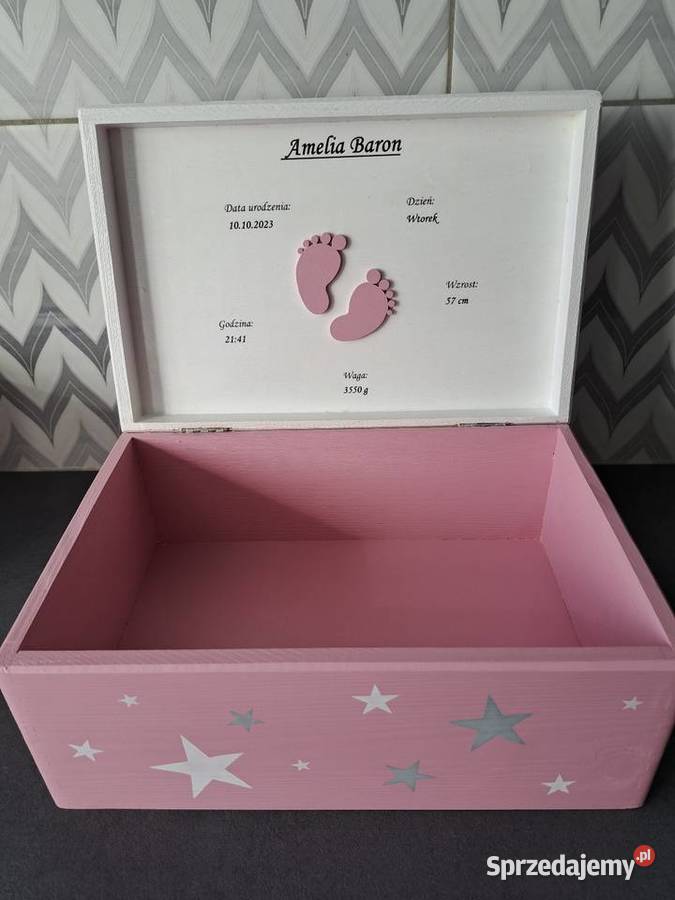 Kuferek wspomnień słonik dziewczynka z metryczka Kędzierzyn-Koźle