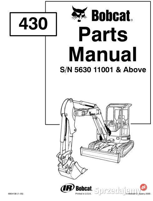 Bobcat 430 katalog części zamiennych motoryzacja, transport Kielce