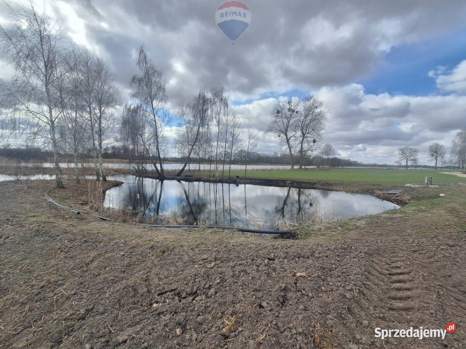 Działka 3823 m z linią brzegową stawem Choceń