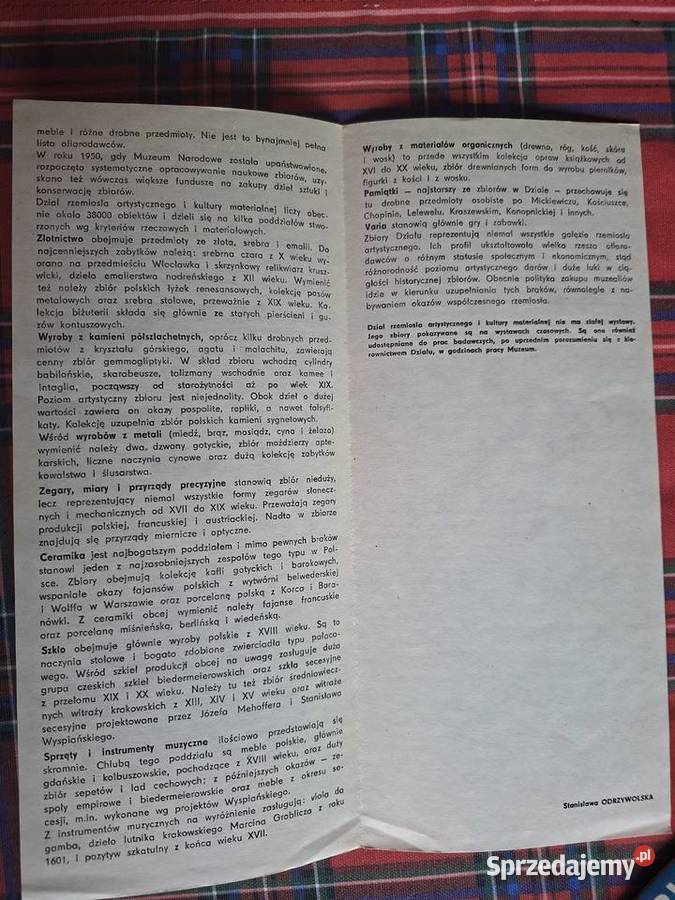 Muzeum Narodowe w Krakowie 18791979 Kraków sprzedam