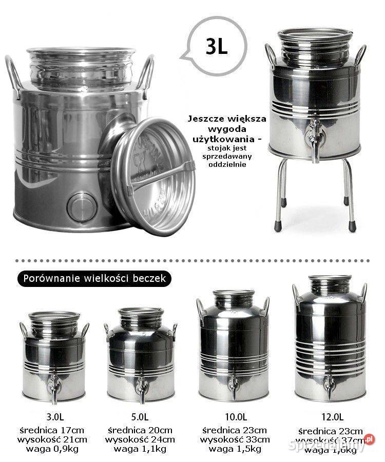 Beczka bańka antałek stal inox 3L na bimber wino Siemianowice Śląskie