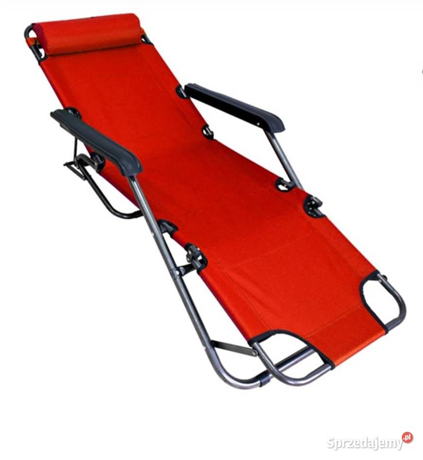 Leżak plażowy nowy czerwony Leżaki i leżanki Legnica