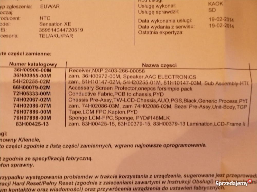 HTC Sensation XE simlocka HTC/SPV małopolskie Tarnów