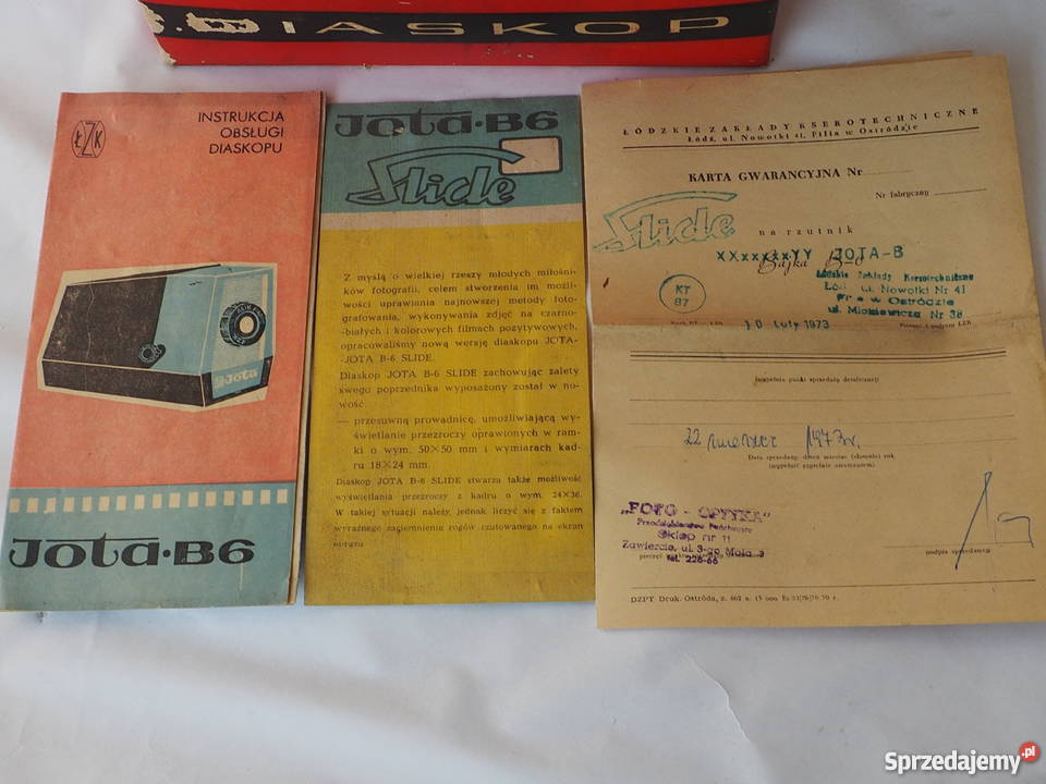 Diaskop Jota B6 Projektor filmy