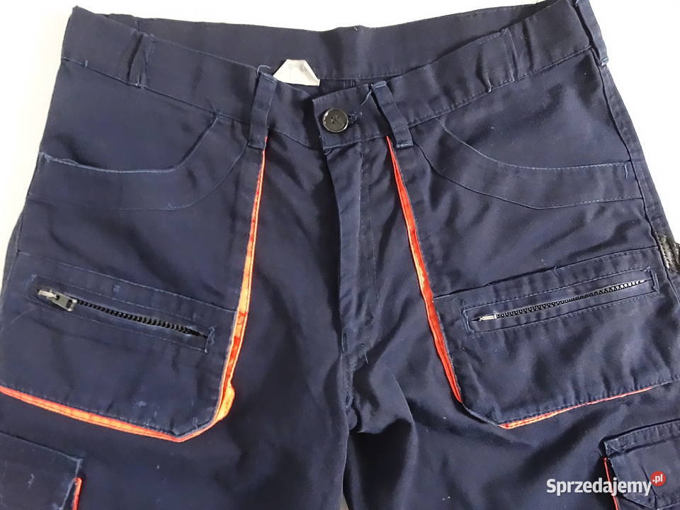 Solidne Spodnie Robocze Bojówki Granatowe z Biłgoraj