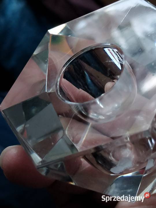 Dwa kryształowe świeczniki zestaw Choszczno