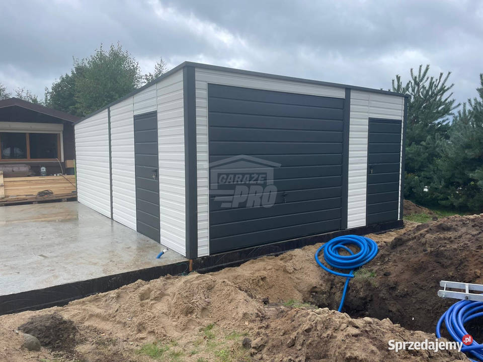Garaż blaszany 5x6m brama uchylna 2x drzwi dach Kielce