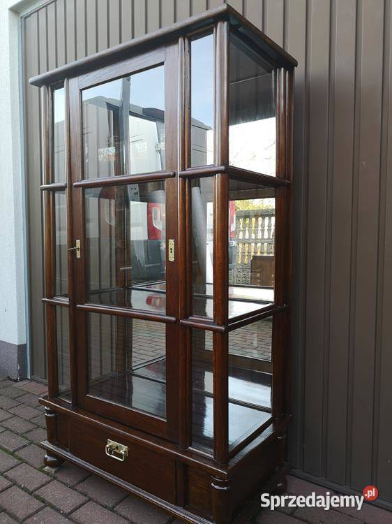 Witryna Serwantka Dębowa Unikat Politura Stara Antyki, Sztuka, Kolekcje Swarzędz