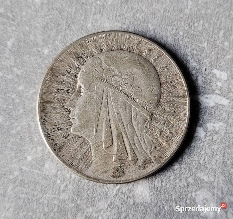 187 POLSKA II RP srebro 5 Złotych 1933 r Głowa łódzkie Wola Kruszyńska