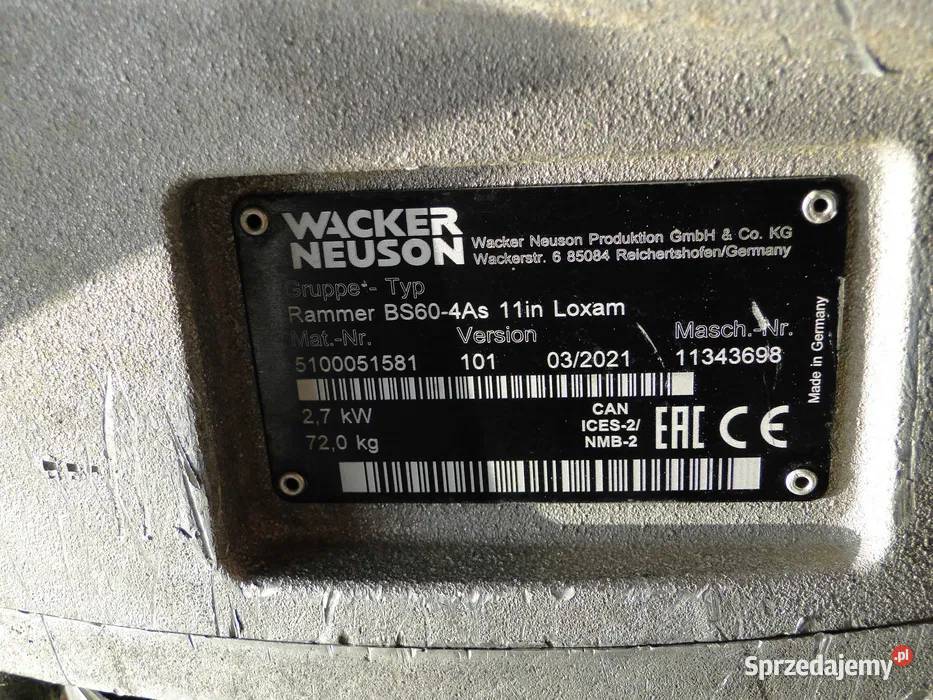 Skoczek stopa zagęszczarka gruntu Husqvarna Pozostałe Łętownia