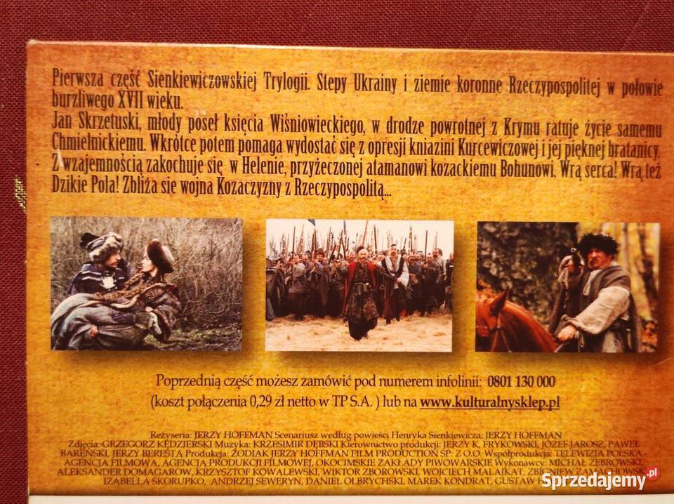 film Ogniem i Mieczem Henryk Sienkiewicz cd dvd 1 płyta Kielce sprzedam