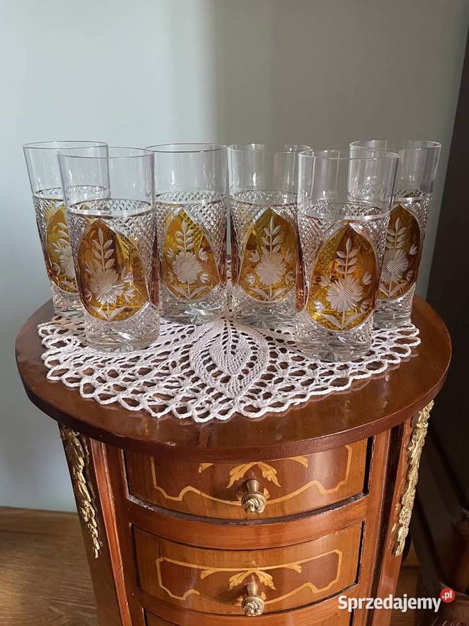 Szklanki z krysztalu palone i grawerowane na 3 dolnośląskie Jelenia Góra