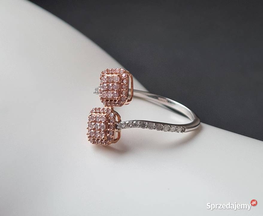 Pierścionek złoto 9k diamenty