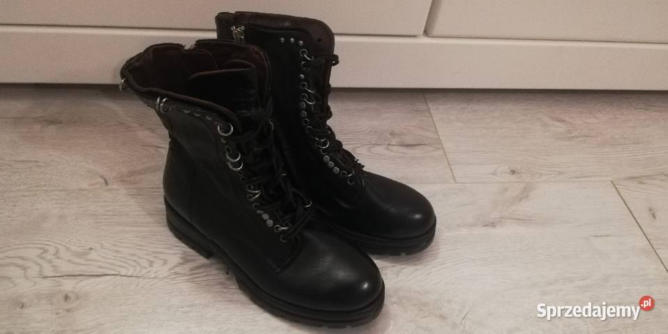 Czarne buty skórzane 36 CZEŚĆ firmy AS 98 skóra Kady