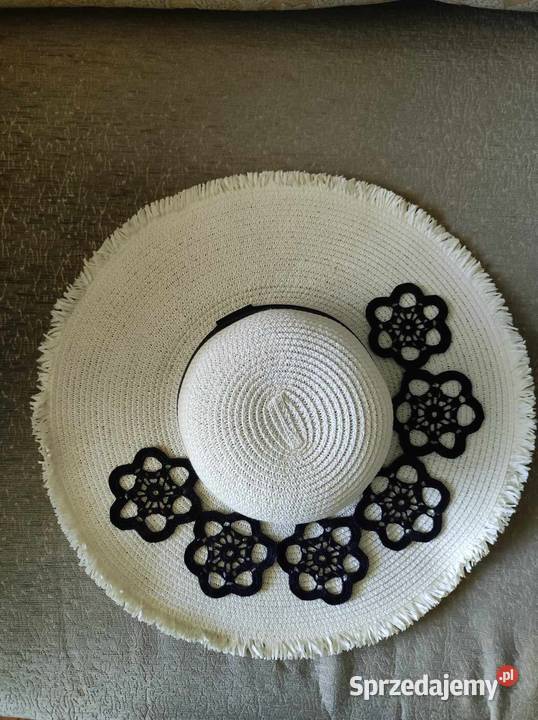 kołnierzyk na szydełku z czarnych nici dolnośląskie Oleśnica