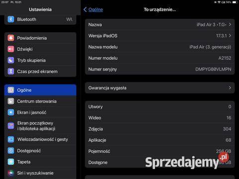 Tablet iPad Air 3 A2152 dodatki Warszawa
