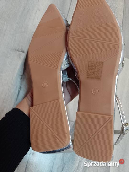 40 Srebrne Bogato zdobione ślubne baleriny Balerinki Kraków