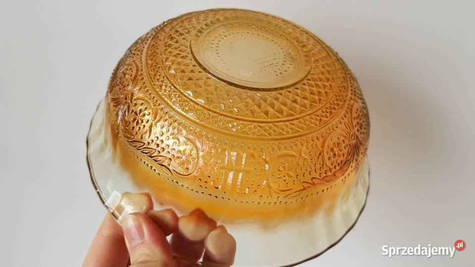 Iryzowana miska miseczka carnival glass szkło Dąbrowa Górnicza