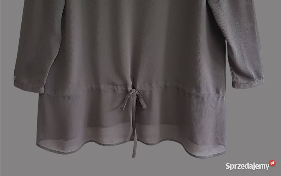 Damska elegancka bluzka szara długim rękawem Chrzanów