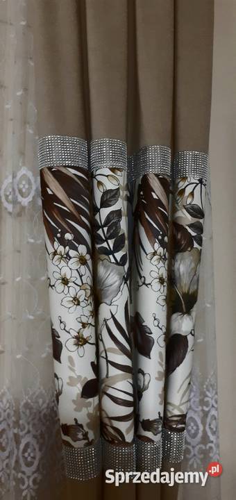 Zasłony velvet ciemny beż wielokolorowy Mława