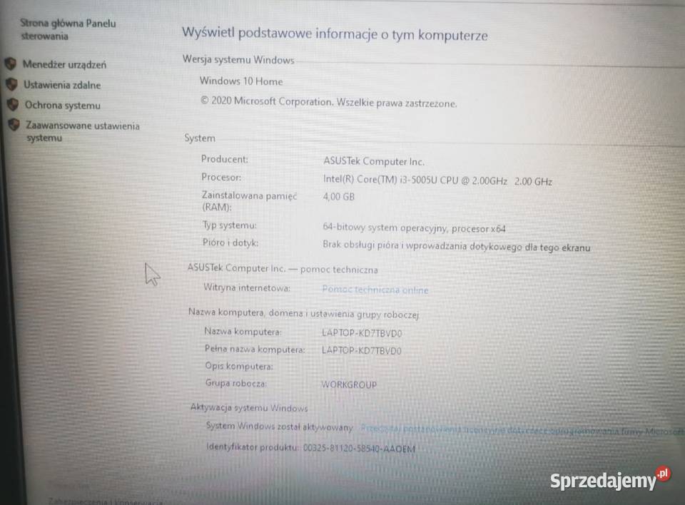 Laptop Asus F540l 156 Intel Core i3 4 GB 256 GB