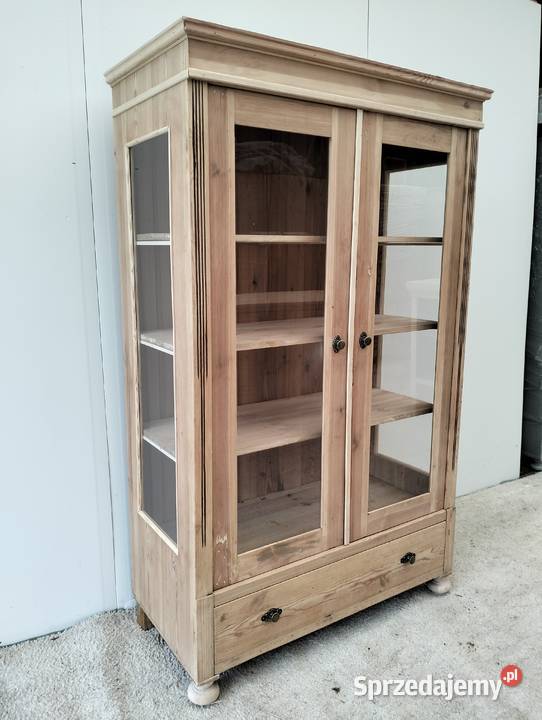 stary regał antyczny zabytkowy drewniany sosnowy Lubrza