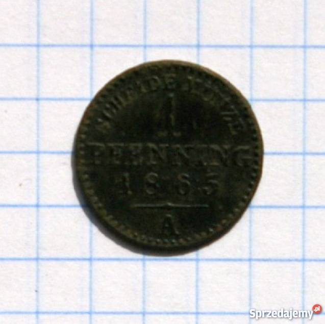 1 PFENNING 1 FENIG 1865 A KRÓLESTWO PRUS