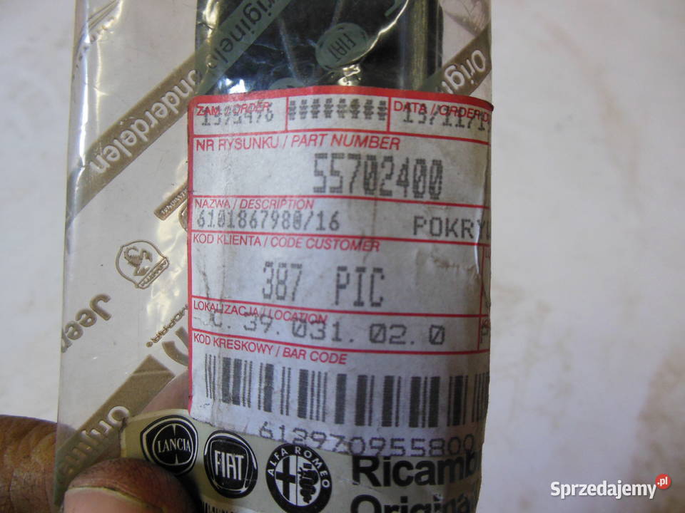 ZAŚLEPKAPOKRYWKA FILTRA KABINOWEGO 55702400 FIAT osobowe