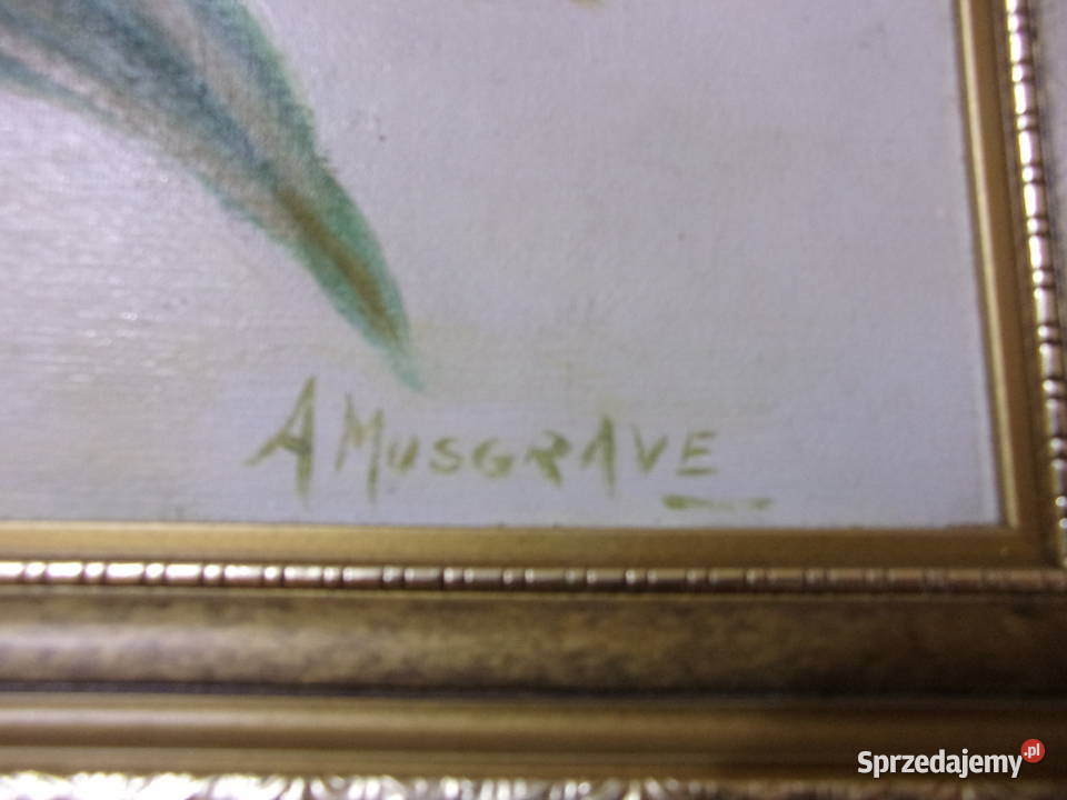 BŁadny obraz olejny KWIATY malowany na płycie Warszawa