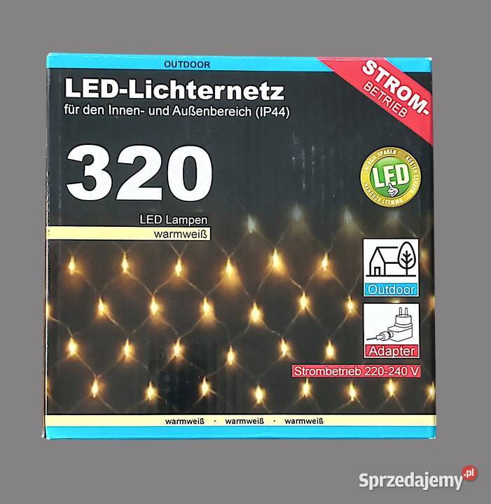 Lampki choinkowe siatka ledowa kurtyna led z 320