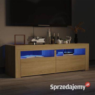 vidaXL Szafka pod TV z oświetleniem LED dąb