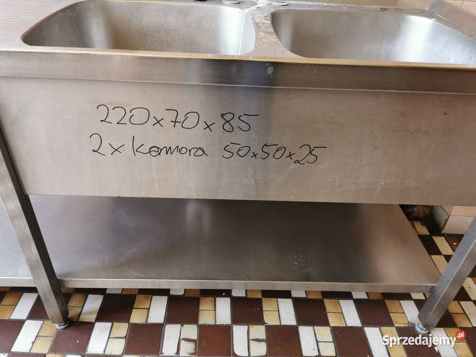 Zlew 2komorowy 220x70x85 komora 50x50x25 Krotoszyn