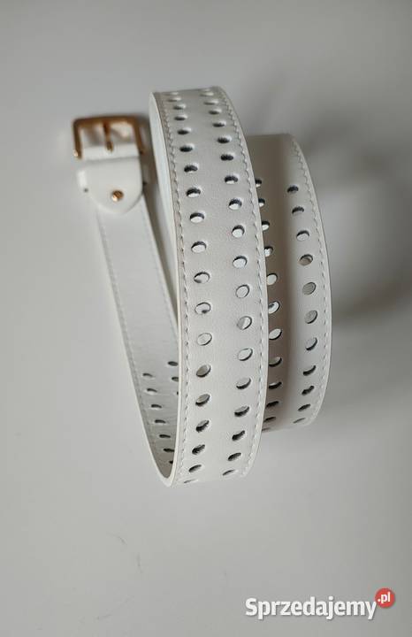 Pasek damski szeroki biały 3.3cm lubuskie Leszno Górne sprzedam