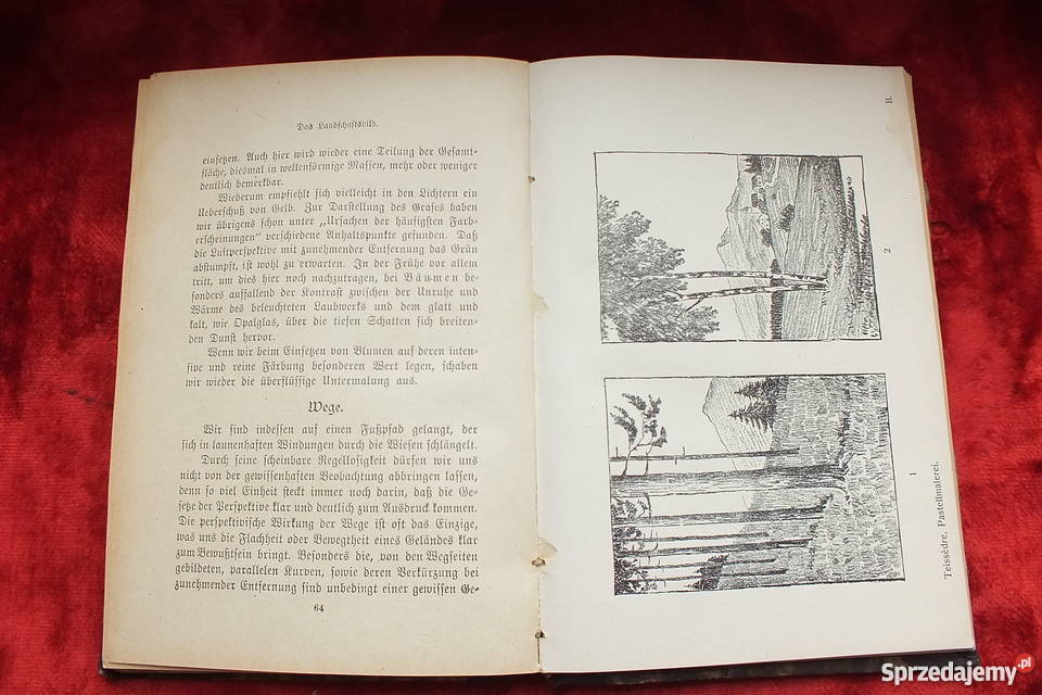 Stara niemiecka książka nauka malarstwa z Żary