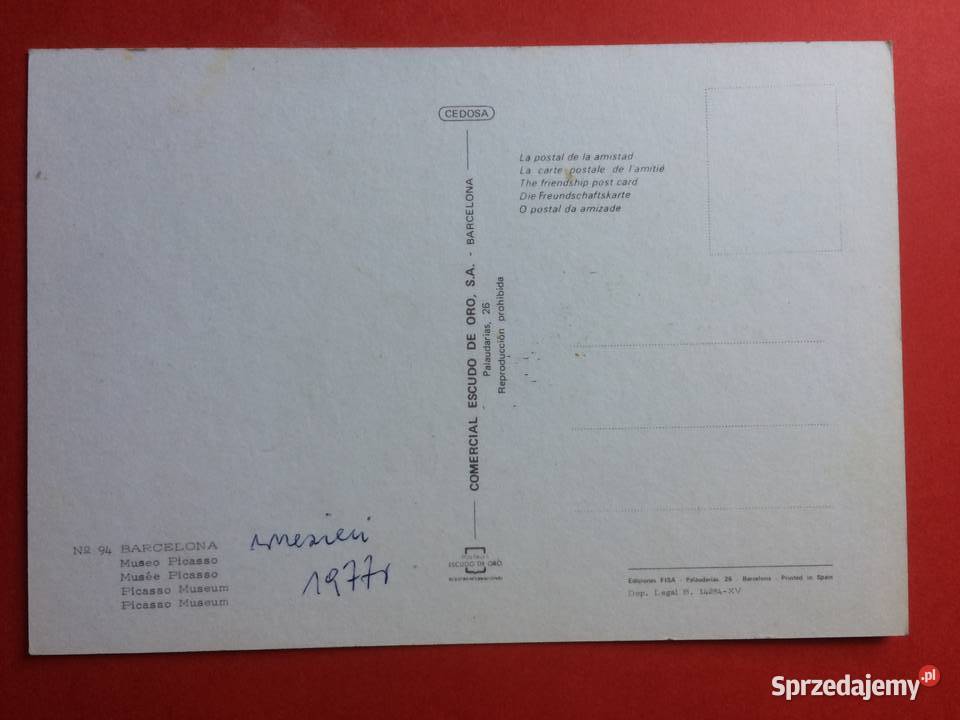 508 Widokówka Barcelona Pocztówki i karty telefoniczne Szczecin