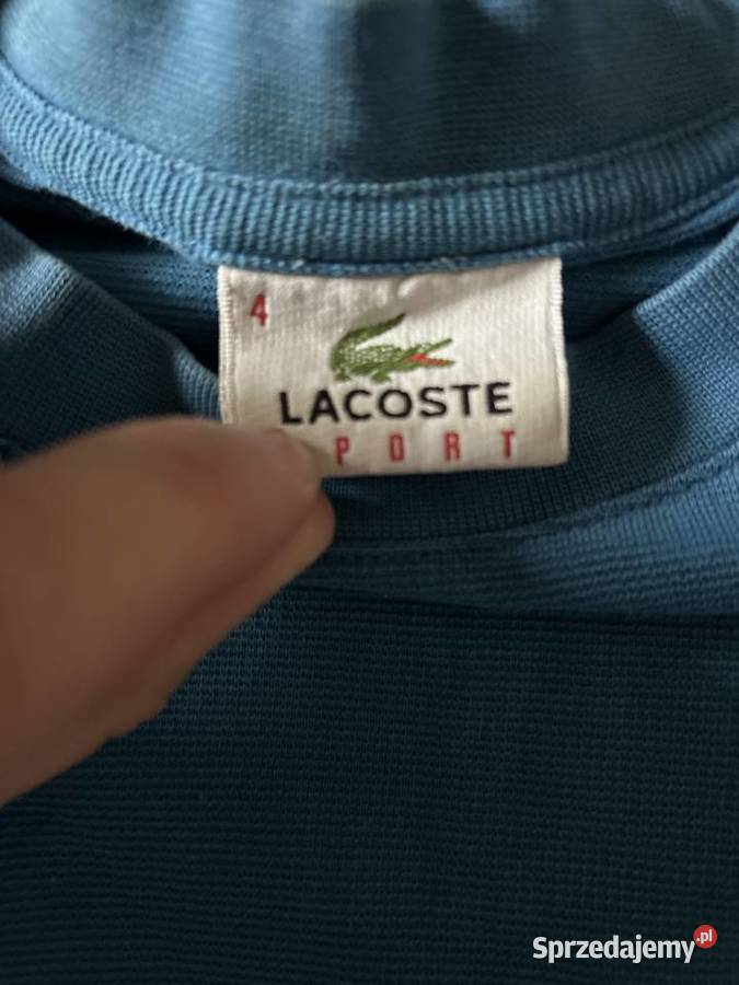 Męski T shirt LACOSTE L niebieski OKAZJA