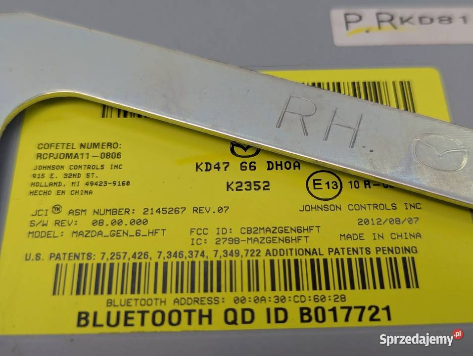 MODUŁ STEROWNIK BLUETOOTH MAZDA CX5 KD4766DH0A osobowe Białystok