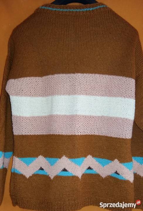 Wełniany kolorowy sweter ML Łódź
