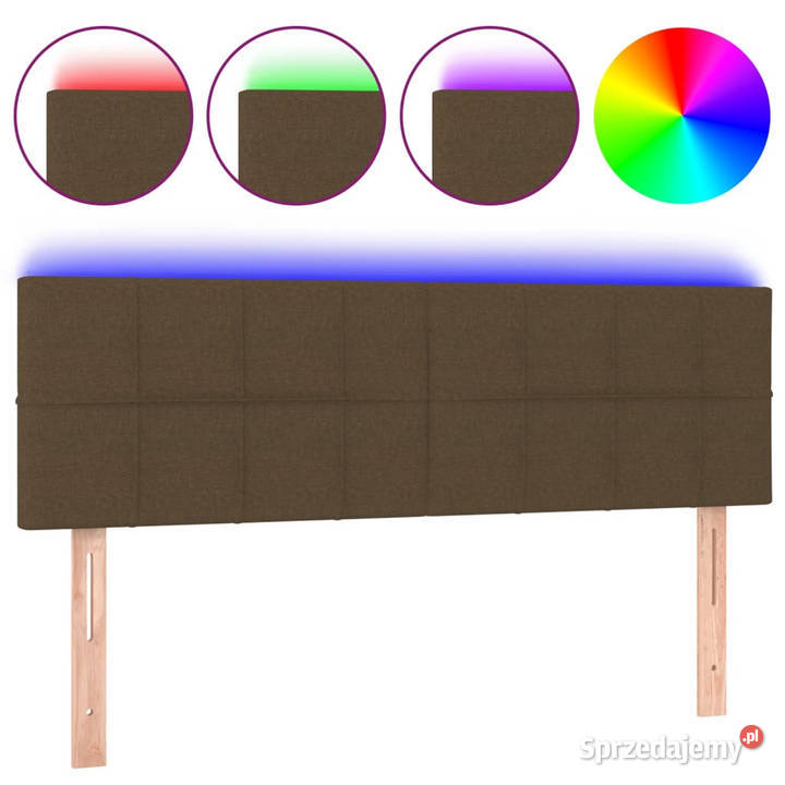 Zagłówek do łóżka z LED ciemnobrązowy 144x5x7888