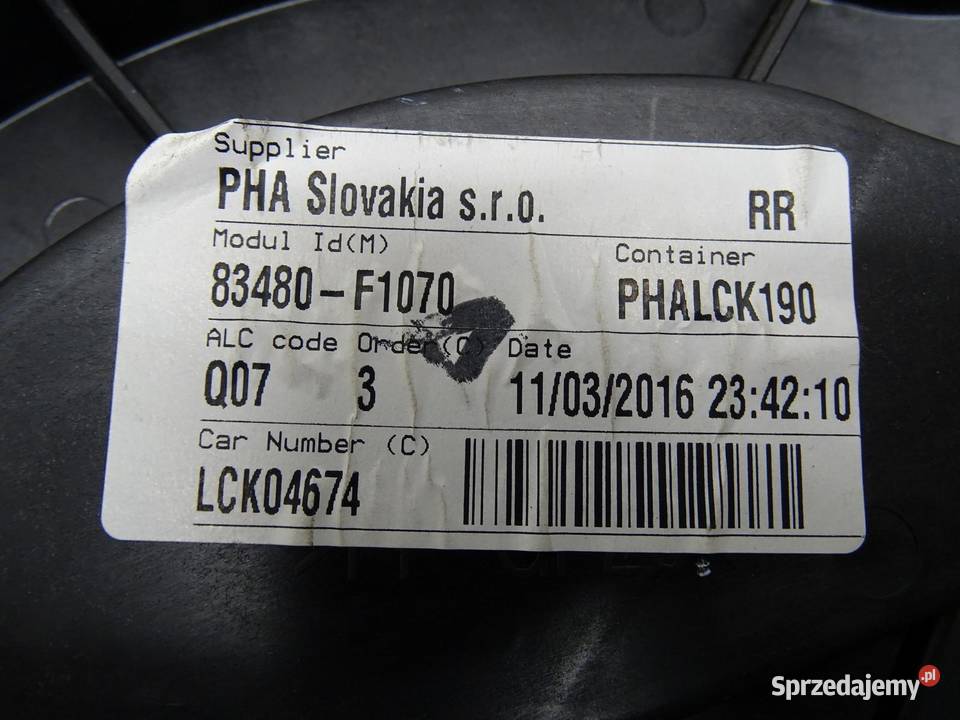 MECHANIZM PODNOŚNIK SZYBY PRAWY TYŁ TYLNY KIA sprzedam