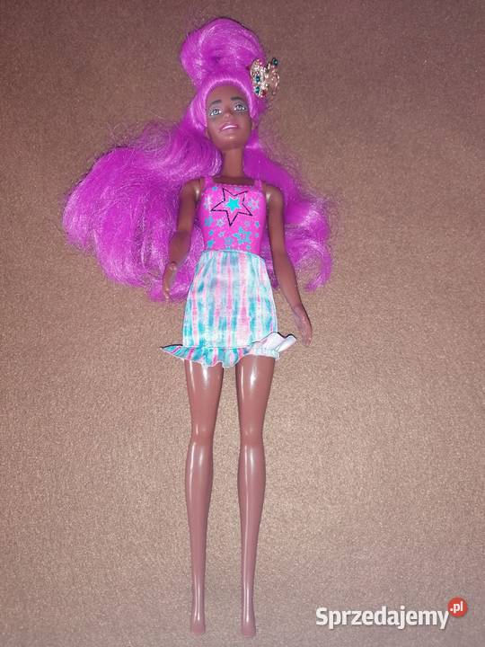 Lalka Barbie murzynka z różowymi Mattel