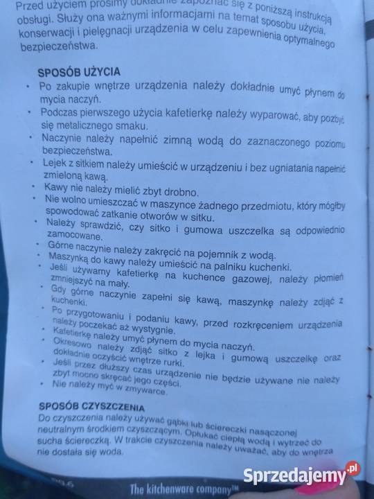 sprzedam kafetierę na 6 filiżanek nieużywana Pozostałe